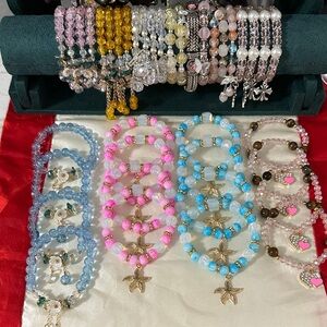 5/$20 Flower, Starfish, Heart Charm Sets in blues and pinks. Mix and match any 5